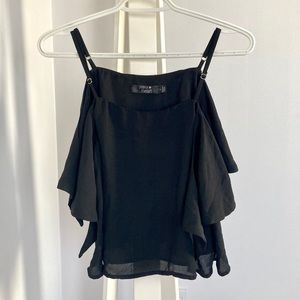 Basic black off shoulder crop top - Small